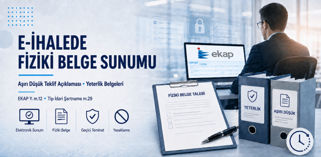 Elektronik ihalede fiziki belge sunumu, aşırı düşük teklif açıklaması ve yeterlik belgeleri